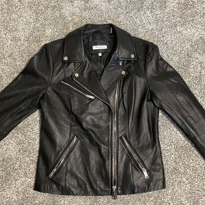 Black Calvin Klein Leather Jacket